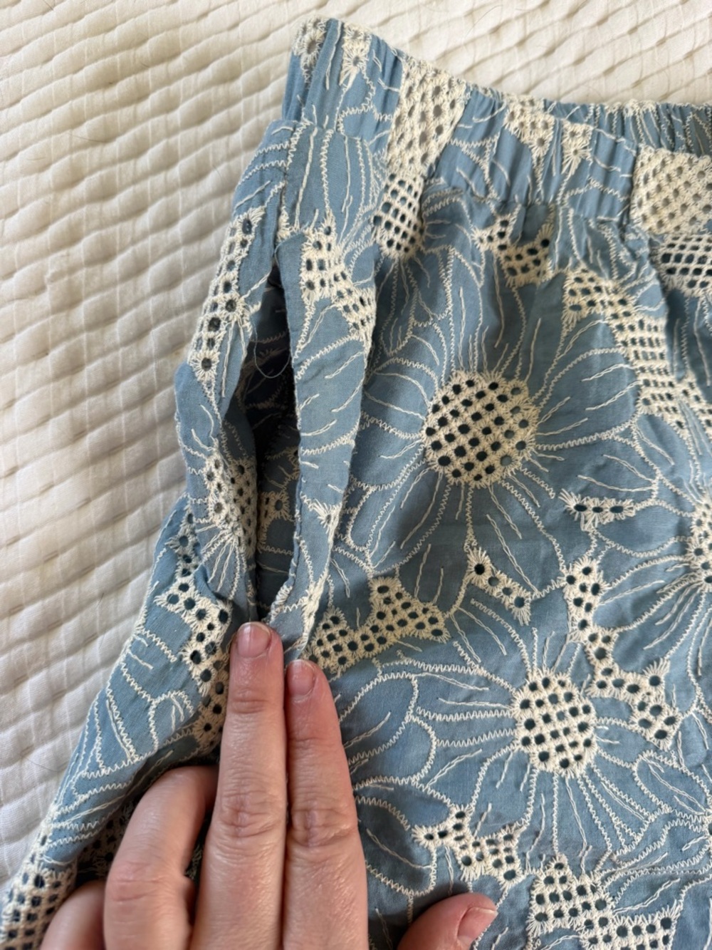 Sleeveless Blue Floral Eyelet Set by One Loved Babe - Picture 7 of 8
